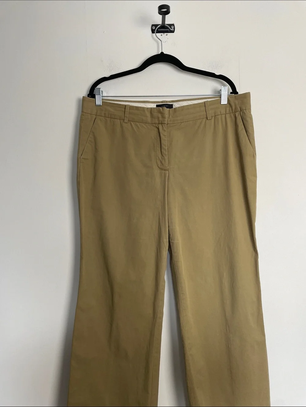 J Crew Cafe Wide Leg Women's 14 Sugar Brown Chino Trouser Business Casual Pants